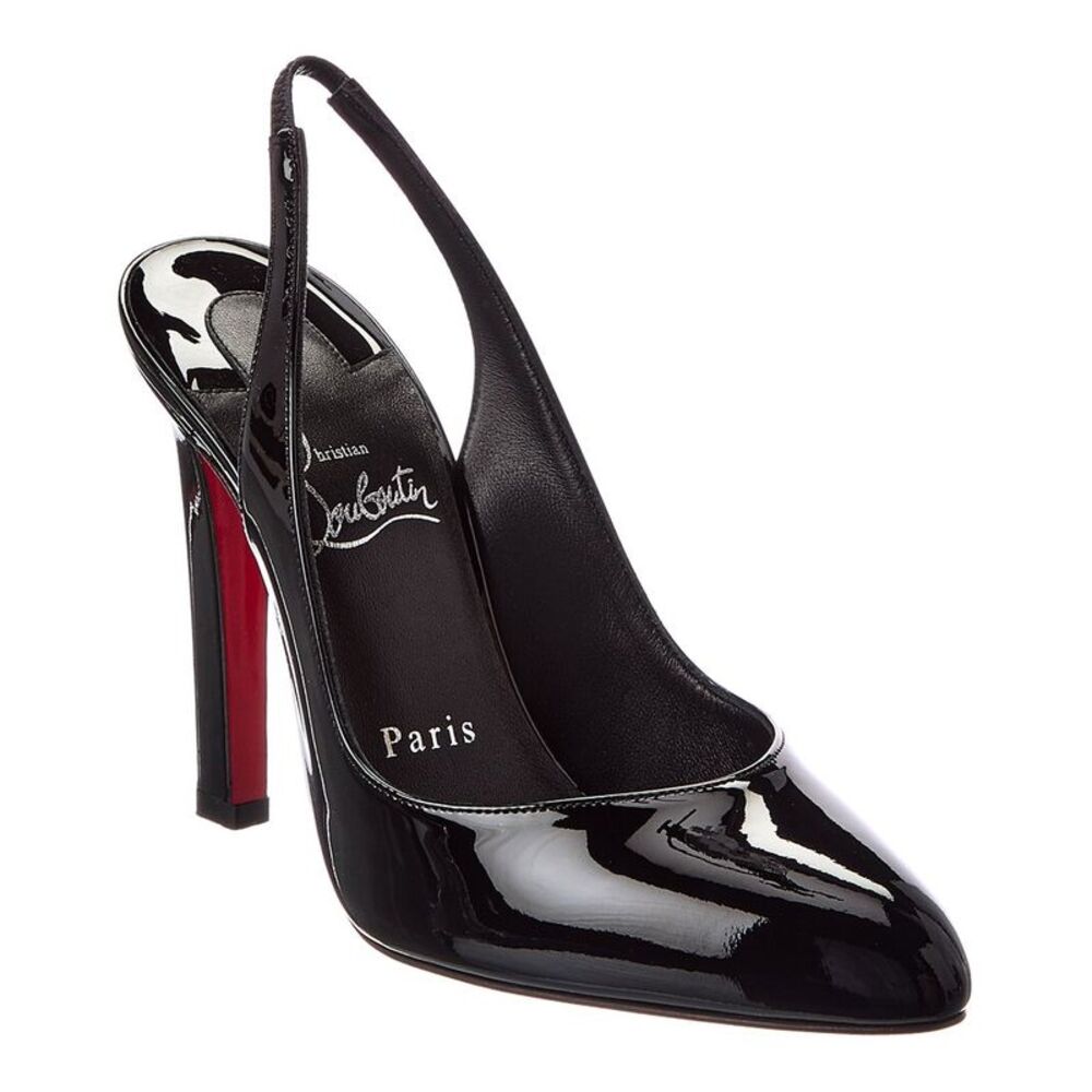 Christian Louboutin Fannylove Sling 100 Patent Slingback Pump, Black